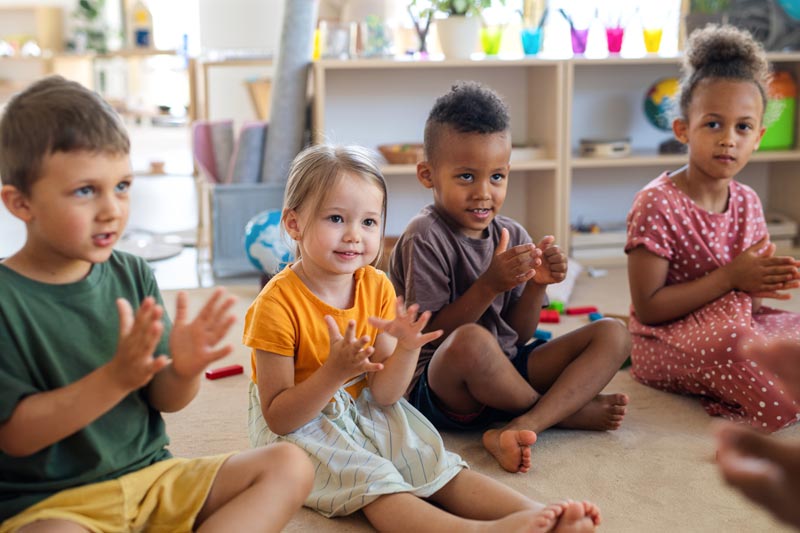 toddlers in an early learning center